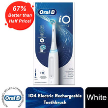Load image into Gallery viewer, Oral-B iO4 Electric Rechargeable Toothbrush with 4 Modes &amp; UK 2 Pin Plug, White