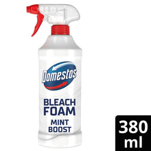 Load image into Gallery viewer, Domestos Bleach Foam Mint Boost Toilet &amp; Bathroom Cleaner Spray 380ml, 6 Pack
