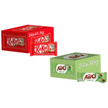 Load image into Gallery viewer, Nestle Chocolate Bar, KitKat 4 Finger 24x41.5g &amp; Aero Peppermint 24x36g