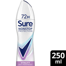 Load image into Gallery viewer, Sure Women Vitality Deodorant Spray with 72H Nonstop Protection 250ml, 6 Pack