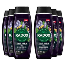 Load image into Gallery viewer, 6x Radox Mineral Therapy Feel Recovered 2in1 Shower Gel &amp; Shampoo for Men, 450ml