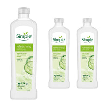 Load image into Gallery viewer, 3x Simple Kind to Skin Refreshing Bath Soak Cucumber Extract, 1L