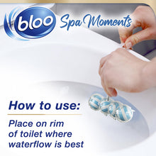 Load image into Gallery viewer, Bloo Toilet Rim Block Spa Moments Vitality &amp; Essential Oils for Freshness 6 Pk