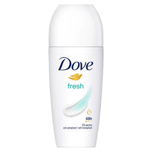 Load image into Gallery viewer, Dove Fresh Roll On AntiPerspirant up to 48H of Sweat &amp; Odour Protection, 6x50ml