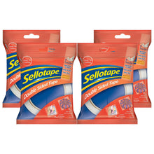 Load image into Gallery viewer, Sellotape Double Sided Tape for Everyday Use with Easy Peel 12mmx33m, 4pk