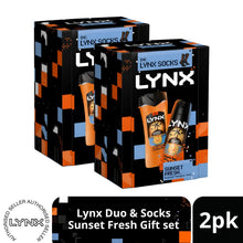 Load image into Gallery viewer, LYNX Sunset Fresh Duo &amp; Socks Gift Set 2 piece, Choose Your Pack Size 1,2,3 or 4