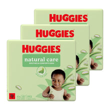 Load image into Gallery viewer, 3 Packs Huggies Natural Care PF Baby Wipes Sensitive Unscented 576 Baby Wipes