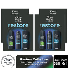 Load image into Gallery viewer, Dove Men+Care Restore Bodywash, Shampoo &amp; Bodyspray 3 Pieces Gift Set for Him