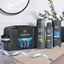 Load image into Gallery viewer, Dove Men+Care Gift Set Restore Clean Comfort Bodywash, Shampoo, Deodorant &amp; Pad