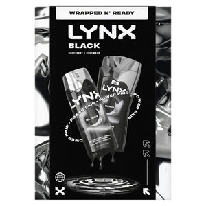 Lynx Black Gift Set for Men - Daily Grooming Duo with Fresh Scent & Skin Care