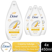 Load image into Gallery viewer, Dove Body Wash Creamy Indulge Moisturising Shower Gel, 4 Pack of 450 ml