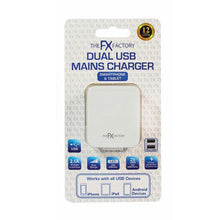 Load image into Gallery viewer, FX Powabud Mains 2 Port USB Or 3 Port USB Charger - 2.1Amp/3.1Amp[2Port USB 2.1Amp - White]