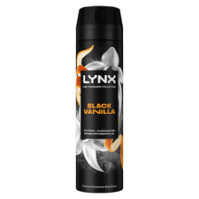 Load image into Gallery viewer, Lynx Fine Fragrance Collection Black Vanilla Body Spray Deodorant 200ml, 6 Pack