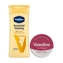 Load image into Gallery viewer, Vaseline Essential Healing Body Lotion &amp; Lip Therapy Duo 400ml + 20g