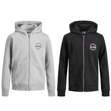 Load image into Gallery viewer, Jack &amp; Jones Jjbrat Boys Zip Hoodies 2 Pack Sweatshirt Junior Black Grey 140