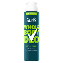 Load image into Gallery viewer, Sure Men Whole Body Deodorant Spray Active Fresh w/ 72H Odour Control 150ml, 6pk