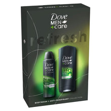 Load image into Gallery viewer, Dove Men+Care Refresh Bodywash &amp; Antiperspirant Duo Collection Gift Set for Him