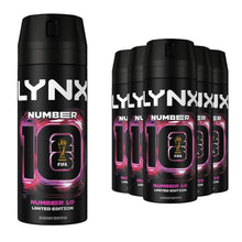 Load image into Gallery viewer, Lynx Number 10 FIFA Aerosol Body Spray Deo Citrus &amp; Watermelon Scent 150ml, 6 Pk