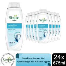 Load image into Gallery viewer, Simple Sensitive Shower Gel 675ml 24-Pack Bulk Multipack