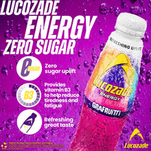 Load image into Gallery viewer, Lucozade Energy Zero Sugar Grafruitti Energy Drink With Vitamin B3, 12x900ml