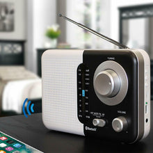 Load image into Gallery viewer, Soundz SZ412 AM/FM Bluetooth Radio with USB Port And SD Card Slot, Black/White