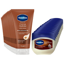 Load image into Gallery viewer, Vaseline Cocoa Butter Petroleum Jelly 100ml &amp; Hand Cream 75ml Set, 12 Pack