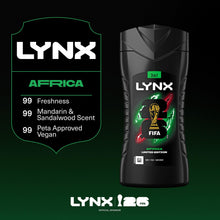 Load image into Gallery viewer, Lynx Africa 12-H Refreshing Fragrance Shower Gel Body Wash for Men, 12x225ml