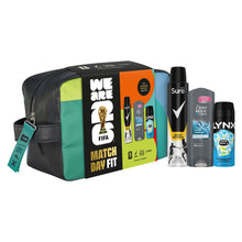 Load image into Gallery viewer, Match Day Fit FIFA Gift Set for Him with Body Wash, Spray &amp; Wash Bag