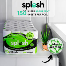 Load image into Gallery viewer, Splesh by Cusheen Quilted Luxury Aloe Vera 3 Ply Toilet Tissue Paper 72 Rolls