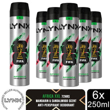 Load image into Gallery viewer, Lynx Limited Edition FIFA Africa Anti-Perspirant Aerosol Deo Spray 250ml, 6 PK