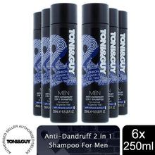 Load image into Gallery viewer, 6x 250ml Toni &amp; Guy Anti-Dandruff 2 in 1 Shampoo for Men with mineral extract