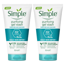 Load image into Gallery viewer, 2x150ml Simple Kind to Skin Moisturising/Purifying FacialWash for Sensitive Skin
