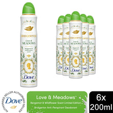 Load image into Gallery viewer, Dove Limited Edition Bridgerton Love &amp; Meadows Aerosol Deodorant Spray 200ml,6pk