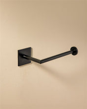 Load image into Gallery viewer, COSMIC Toilet roll Holder Black Matte Adhesive Measures 4.5 x 8 x 15.5 cm