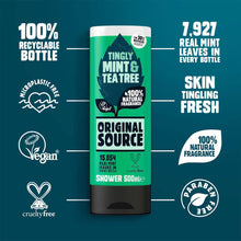 Load image into Gallery viewer, Original Source Vegan Shower Gel with 100% natural Fragrance 500ml, 6 Pack