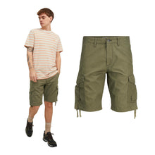 Load image into Gallery viewer, Jack &amp; Jones Men's Jwhcharlie Jjdave Cargo Shorts Combat Bottoms Olive Night XL