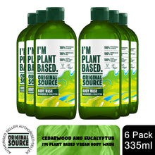 Load image into Gallery viewer, Original Source Body Wash I'm Plant Based Cedarwood and Eucalyptus 335ml, 6pk