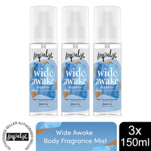 Load image into Gallery viewer, Impulse Wide Awake Body Fragrance Mist Grapefruit, Eucalyptus &amp; Basil 150ml, 3Pk