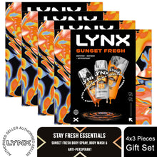 Load image into Gallery viewer, Lynx Sunset Fresh Trio Men's Grooming Gift Set Body Spray, Body Wash &amp; Deodorant