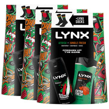 Load image into Gallery viewer, Lynx FRESHEN UP THE GAME Africa &amp; Jungle Fresh Duo Gift Set for Him with Socks