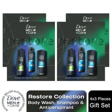 Load image into Gallery viewer, Dove Men+Care Restore Bodywash, Antiperspirant &amp; Shampoo Gift Set for Him