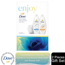 Load image into Gallery viewer, Dove Enjoy Bodywash Collection 2 Pieces Gift Set for Her with Shower Puff