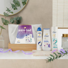 Load image into Gallery viewer, Dove Unwind Beauty Bag Gift Set - Anti-Stress Bodywash, Deodorant &amp; Lotion