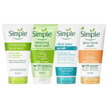 Load image into Gallery viewer, Simple Face Wash Range-Moisturising, Refreshing, Clear Pore Scrub or Glow, 150ml