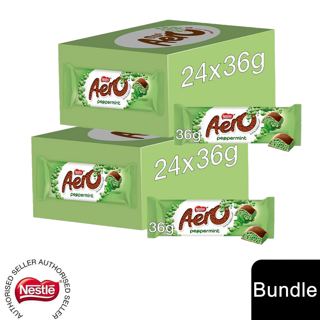 Nestle Chocolate Bar, Aero Peppermint Chocolate Bar 24x36g (2 Pack)