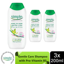 Load image into Gallery viewer, Simple Kind to Hair Gentle Care Shampoo or Conditioner 200ml/400ml - 3 Pack