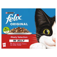 Load image into Gallery viewer, Felix Original Meaty Selection in Jelly Pouches 12 x 100g Pouches