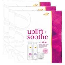 Load image into Gallery viewer, Dove Body + Mind Gift Set, Calming and Uplifting Body Washes Gift with Puff
