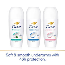 Load image into Gallery viewer, Dove Classic Fresh Roll On Anti-Perspirant Long Lasting Fragrance 50ml, 3 Pack