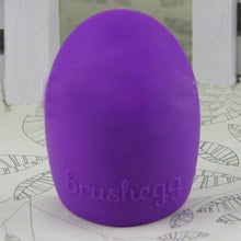 Load image into Gallery viewer, Silicone Egg Sponge Scrubber Make-Up Brush Cleaner - Purple